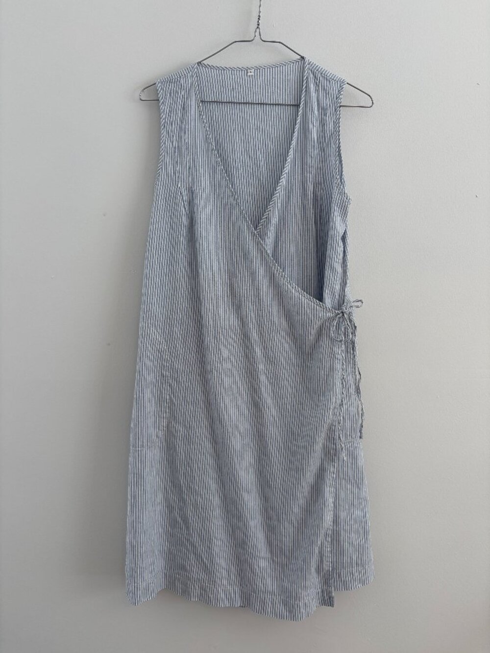 Muji Cotton Wrap Striped Dress